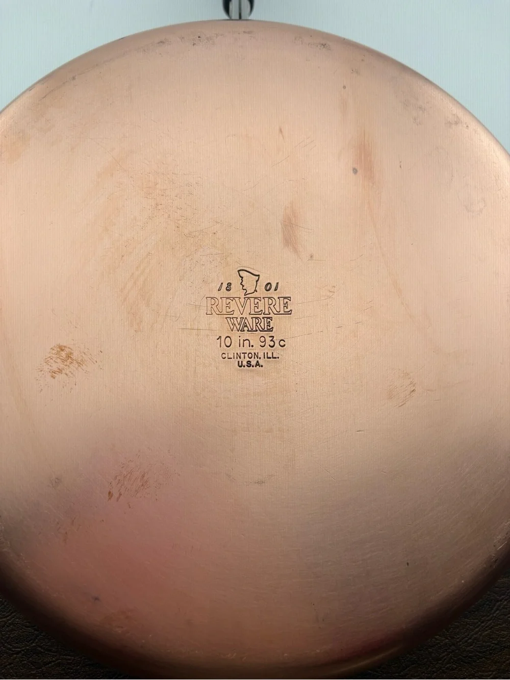 Vintage Revere Ware 10-Inch Copper Bottom Skillet Frying Pan